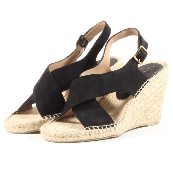 bettye muller Shoes - Bettye Muller Espadrille Wedge Sandals Black Suede